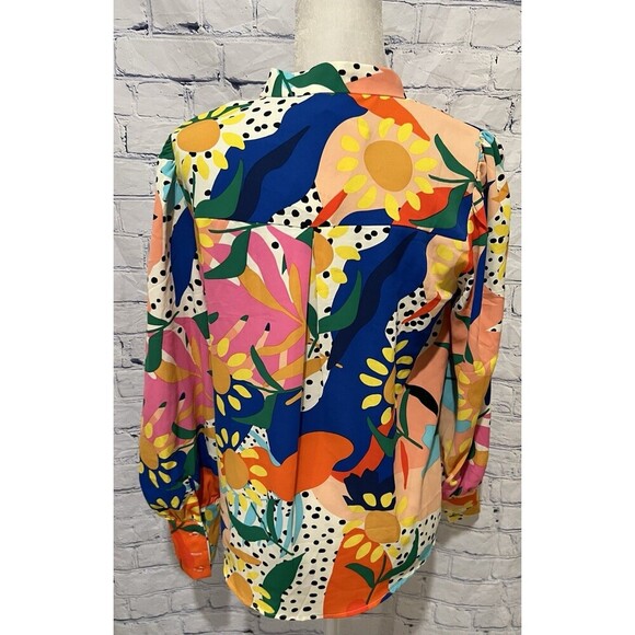 Kirundo Top Womens Small Blouse Bright Floral Top Sunflower Abstract NWT New - Picture 4 of 8